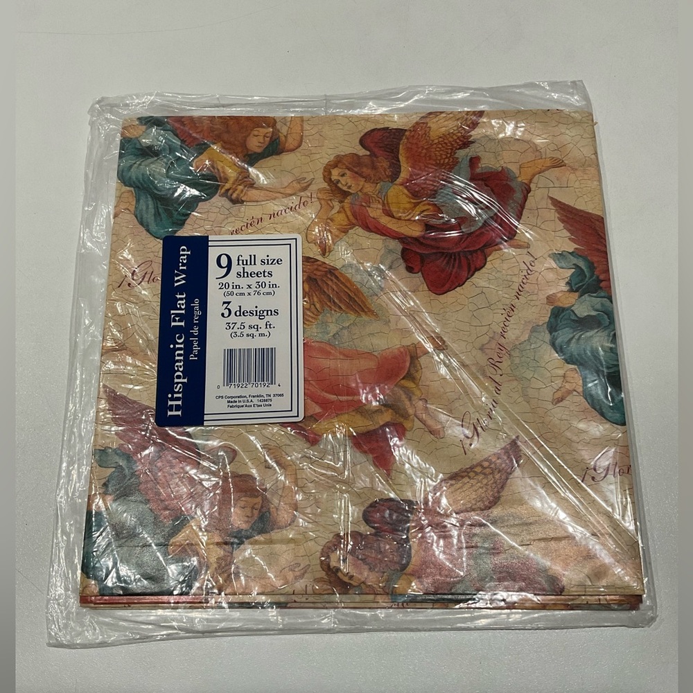 🌹🌹🌹NWT 2 Pack Hispanic Flat Wrap, 9 Full Size Sheets Each/3 Designs, 20”x…